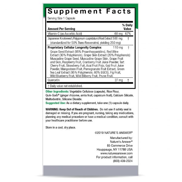 Resveratrol 250mg 60 v-caps Box